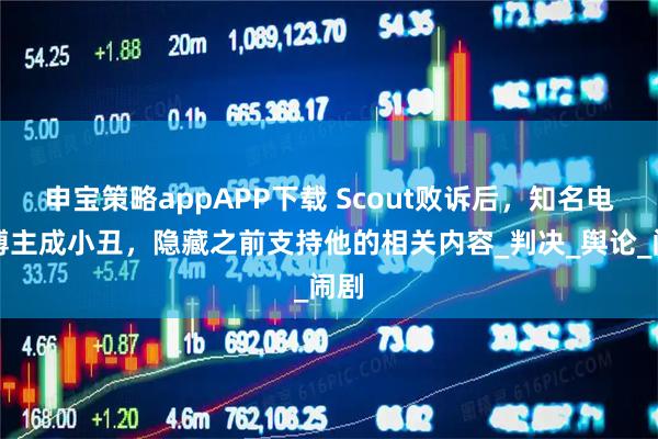申宝策略appAPP下载 Scout败诉后，知名电竞博主成小丑，隐藏之前支持他的相关内容_判决_舆论_闹剧